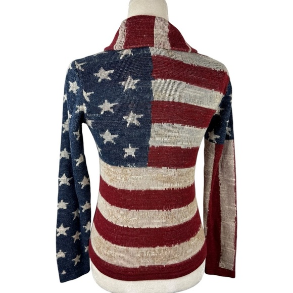 Denim & Supply Ralph Lauren American Flag Sweater Cardigan Size Medium Cotton - Picture 11 of 16